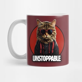 Unstoppable Motivational Cat Design Mug